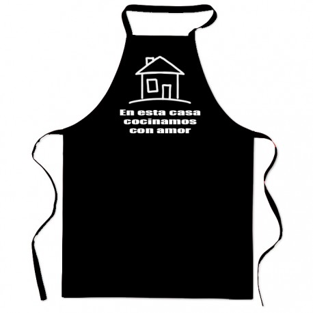 DELANTAL ADULTO EN ESTA CASA COCINAMOS CON AMOR