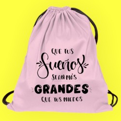 Mochila rosa "Que tus sueños..."