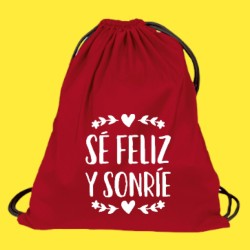 Mochila "Sé feliz y sonrie"