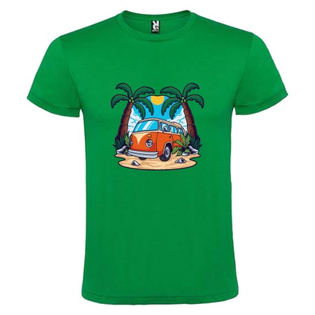 CAMISETA ADULTO VERDE FURGO PALMERAS