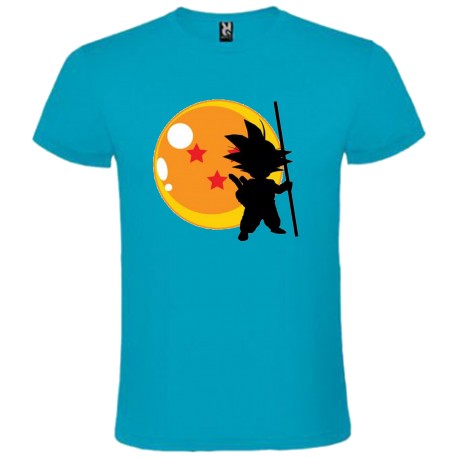 CAMISETA ADULTO TURQUESA GOKU BOLA