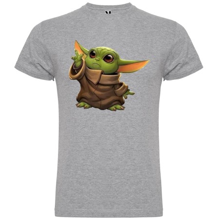 CAMISETA ADULTO GRIS Y O D A