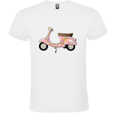 CAMISETA ADULTO BLANCA VESPA ROSA