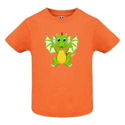 CAMISETA NARANJA INFANTIL DRAGÓN ALAS