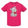CAMISETA INFANTIL FUXIA PERRITO CORAZÓN