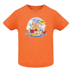 CAMISETA NARANJA INFANTIL CASTILLO DE ARENA