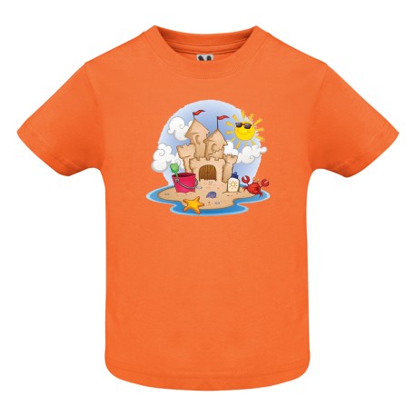 CAMISETA NARANJA INFANTIL CASTILLO DE ARENA