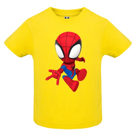 CAMISETA INFANTIL AMARILLA MUÑECO ARAÑA