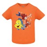 CAMISETA INFANTIL NARANJA SIRENA PEZ