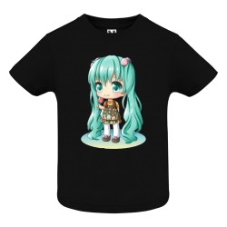 CAMISETA INFANTIL NEGRA MUÑECA CHUPACHUP