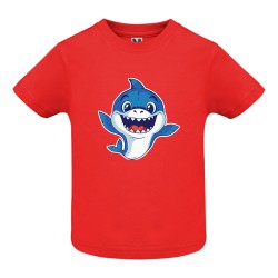 CAMISETA INFANTIL ROJA TIBURÓN