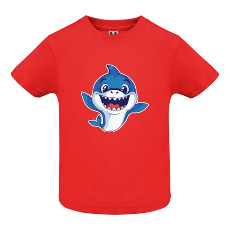 CAMISETA INFANTIL ROJA TIBURÓN