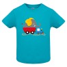 CAMISETA BEBÉ TURQUESA TREN ELEFANTE