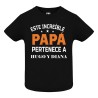 CAMISETA ADULTO NEGRA ESTE PAPÁ INCREÍBLE PERTENECE A