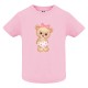 CAMISETA BEBÉ RORA OSITO LAZO ROSA
