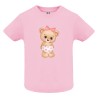 CAMISETA BEBÉ RORA OSITO LAZO ROSA