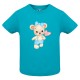 CAMISETA BEBÉ TURQUESA OSITO LAZO AZUL