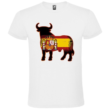 CAMISETA ADULTO BLANCA TORO BANDERA ESPAÑA