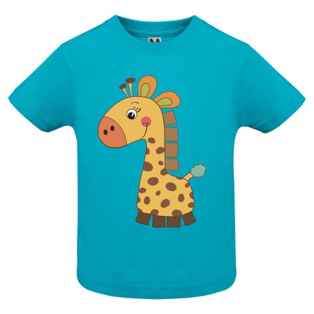 CAMISETA BEBÉ TURQUESA JIRAFA BABY