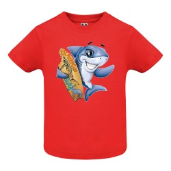 CAMISETA INFANTIL ROSA SHARK