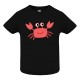 CAMISETA INFANTIL NEGRA CANGREJO ROSADO