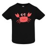 CAMISETA INFANTIL NEGRA CANGREJO ROSADO
