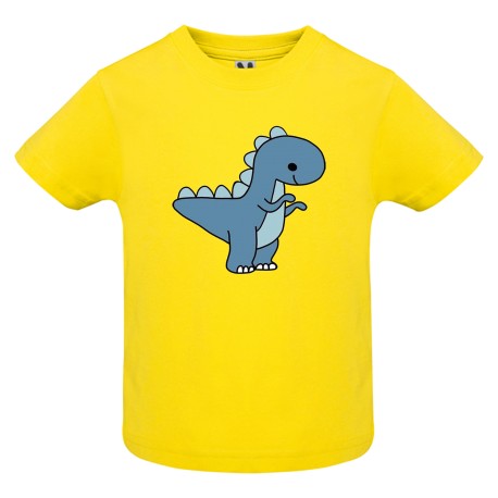 CAMISETA BEBÉ AMARILLA DINO AZUL