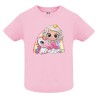CAMISETA INFANTIL ROSA PRINCESA UNICORNIO