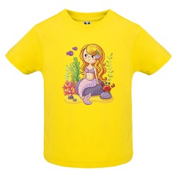 CAMISETA INFANTIL AMARILLA SIRENITA