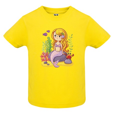 CAMISETA INFANTIL AMARILLA SIRENITA