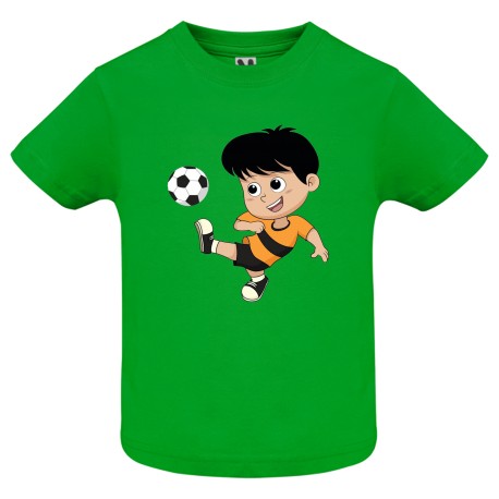 CAMISETA INFANTIL VERDE NIÑO FÚTBOL