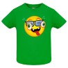 CAMISETA ADULTO VERDE EMOTICONO OJOS SALTONES