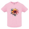 CAMISETA INFANTIL ROSA FLOR