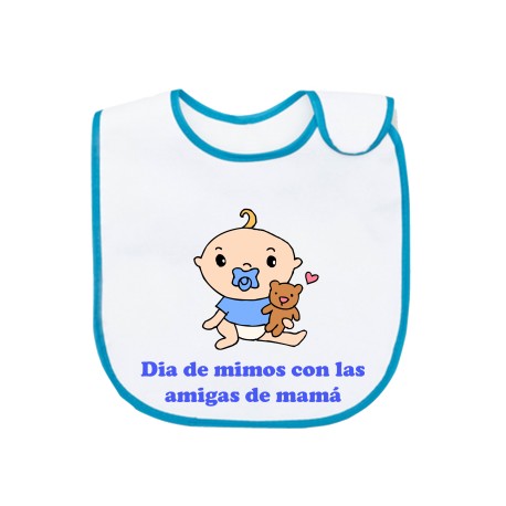 BABERO AZUL DIA DE MIMOS CON LAS AMIGAS DE MAMÁ